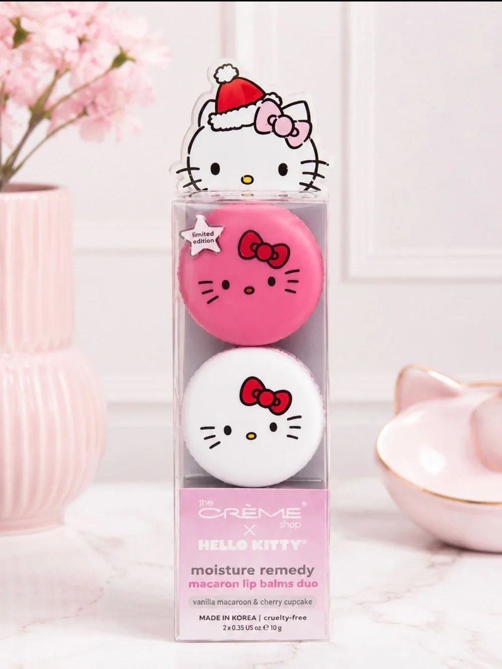The Crème Shop X Hello Kitty 2-Pc. Macaron Lip Balm Set